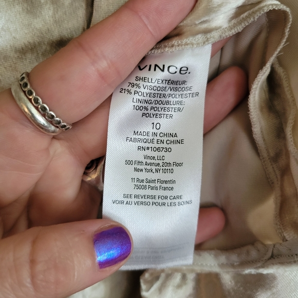 VINCE Velvet Paneled Midi Skirt Cream - Picture 10 of 13